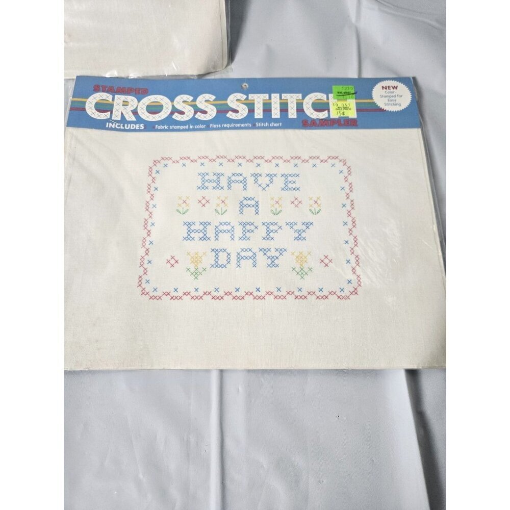 VTG Bucilla Cottage Core Stamped Cross Stitch Sampler Lot of 3 New - Picture 2 of 5